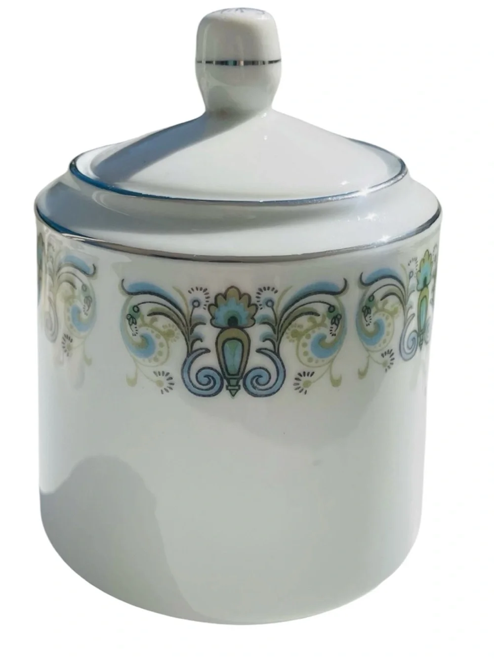 Vintage Porcelain Tea Canister Jar with Lid | China Tea Set Piece
